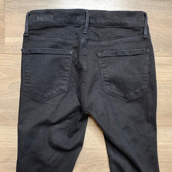 Frame Denim Le Skinny de Jeanne Low Rise Black Jeans Women's Size 24 - Picture 5 of 10
